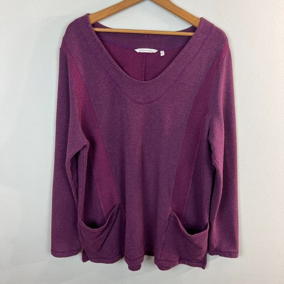 Soft Surrounding Tunic Sweater 1X Burgundy Pockets‎ Long Sleeve Knit Pockets - Picture 1 of 8